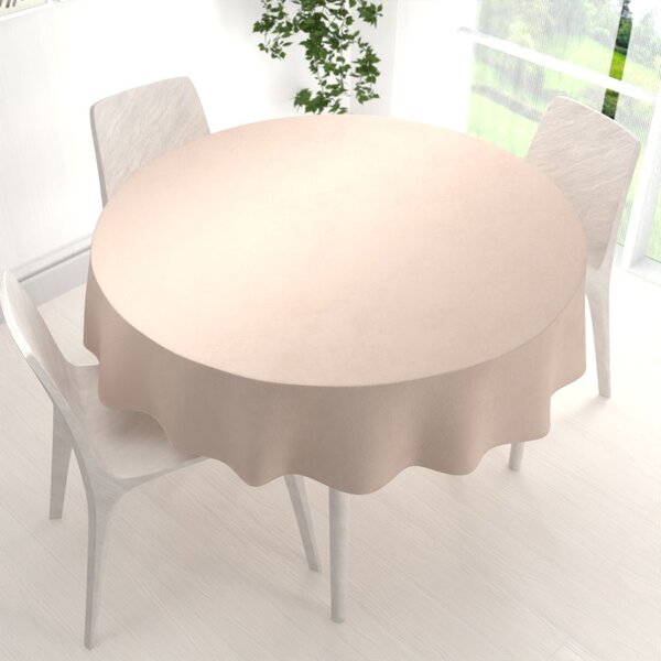 Biante Veľký zamatový okrúhly obrus Velvet Premium SVP-020 Béžový Ø 150 cm
