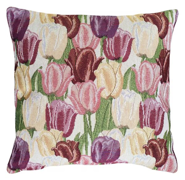 Dekoračný návlek MOTIV tulipány pastelová 40x40 cm
