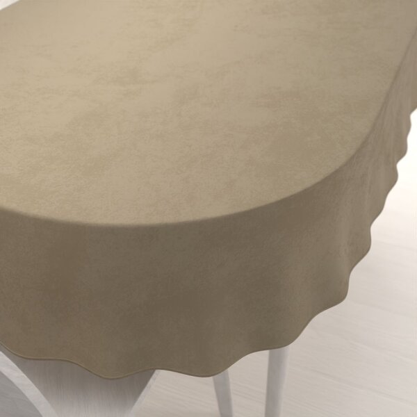 Biante Zamatový oválny obrus Velvet Prémium SVP-026 Kávovo béžový 100x140 cm