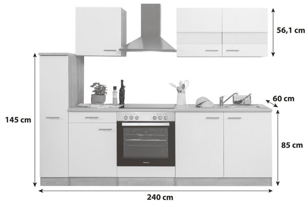 KUCHYNSKÝ BLOK 240 cm Respekta - Online Only kuchyne, Online Only