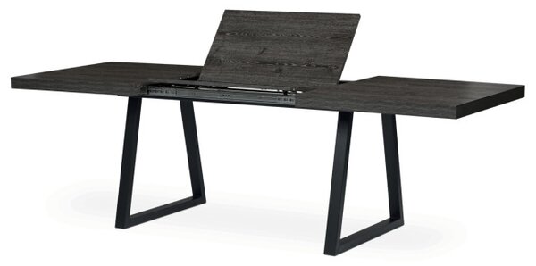 Jedálenský stôl 160x90 cm, rozkladací HT-R5624 GREY dub sivý / čierne nohy