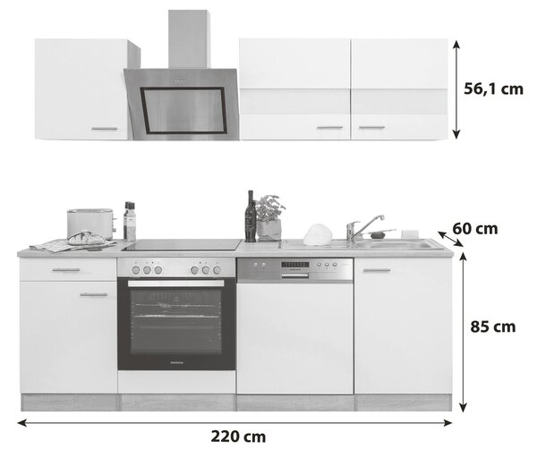 KUCHYNSKÝ BLOK 220 cm Respekta - Online Only kuchyne, Online Only
