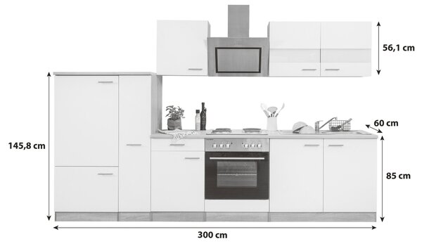 KUCHYNSKÝ BLOK 300 cm Respekta - Online Only kuchyne, Online Only