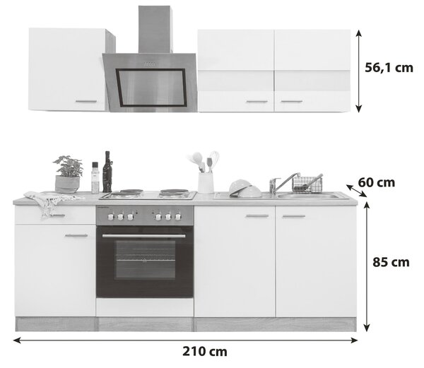 KUCHYNSKÝ BLOK 210 cm Respekta - Online Only kuchyne, Online Only