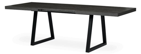 Jedálenský stôl 160x90 cm, rozkladací HT-R5624 GREY dub sivý / čierne nohy