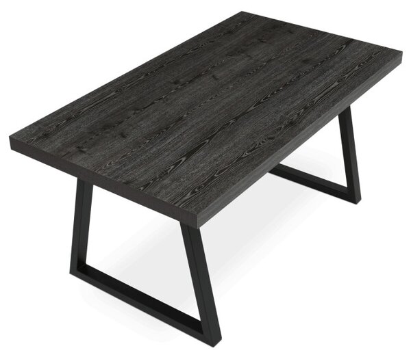 Jedálenský stôl 160x90 cm, rozkladací HT-R5624 GREY dub sivý / čierne nohy