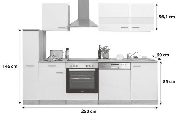 KUCHYNSKÝ BLOK 250 cm Respekta - Online Only kuchyne, Online Only