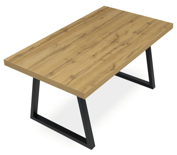 Jedálenský stôl 160x90 cm, rozkladací HT-R5624 OAK dub / čierne nohy
