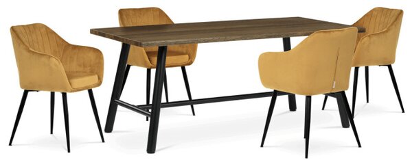 Jedálenský stôl 180x90 cm HT-T1818 WAL orech / čierne nohy