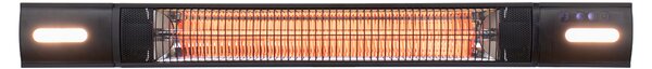 Nástenný terasový infražiarič s LED osvetlením, 2500 W, čierny