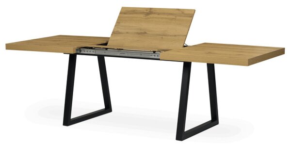 Jedálenský stôl 160x90 cm, rozkladací HT-R5624 OAK dub / čierne nohy