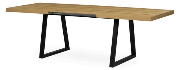 Jedálenský stôl 160x90 cm, rozkladací HT-R5624 OAK dub / čierne nohy
