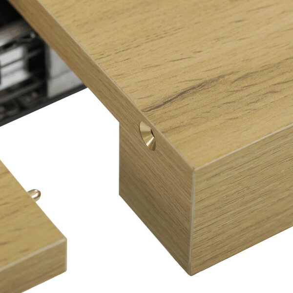 Jedálenský stôl 160x90 cm, rozkladací HT-R5624 OAK dub / čierne nohy