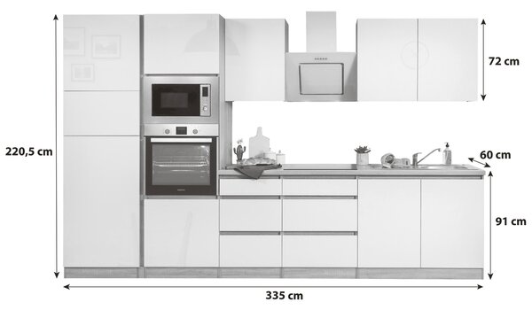 KUCHYNSKÝ BLOK 335 cm Respekta - Online Only kuchyne, Online Only