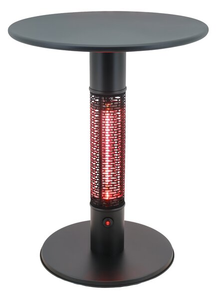 Vyhrievaný terasový stôl s infražiaričom, 1500 W, Ø 600 mm, čierny