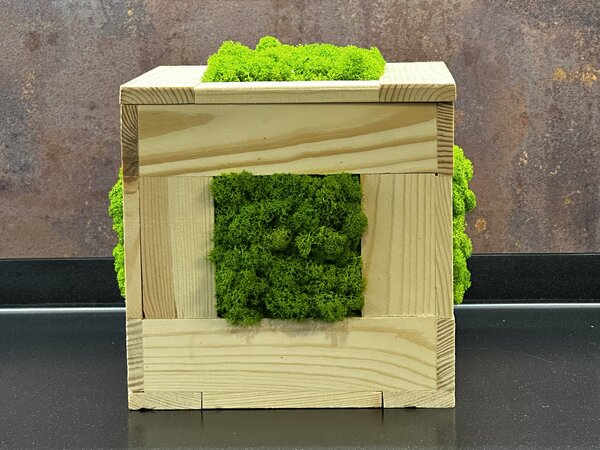 Machová stolová dekorácia 20cm - kocka Veľkosť: 20x20cm