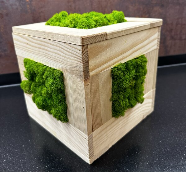 Machová stolová dekorácia 20cm - kocka Veľkosť: 20x20cm