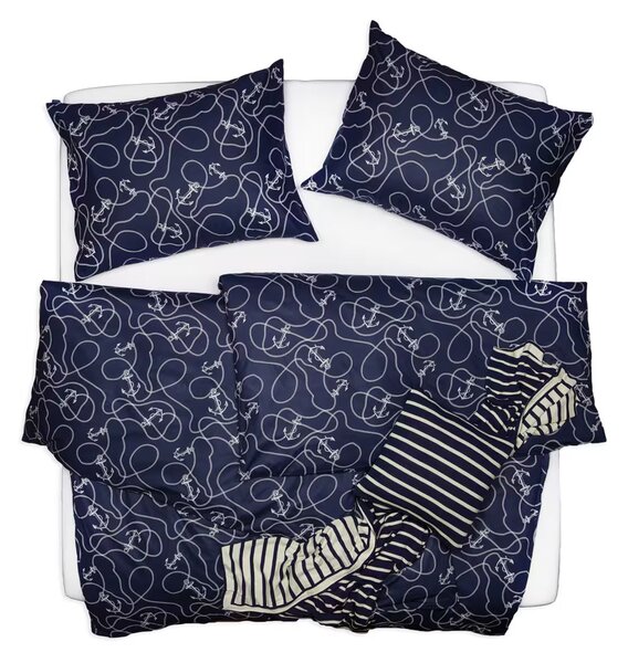 Obliečky KLASIK DESIGN anchor bežný 1x paplón 140x200 + 1x vankúš 70x90 cm