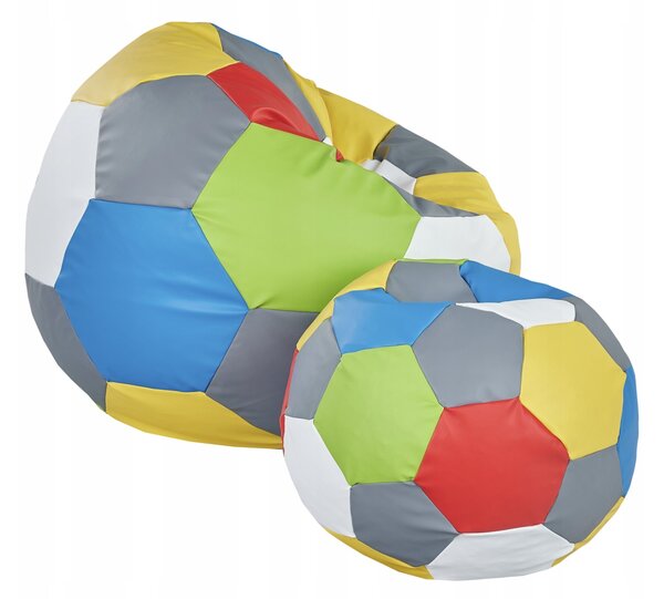 JAKS Sedací vak futbalová lopta s podnožkou 5 farieb