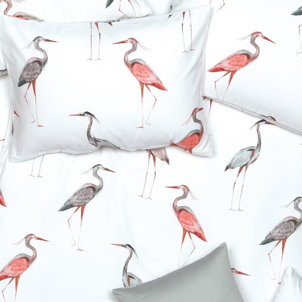 Obliečky SATÉN DESIGN water birds bežný 1x paplón 140x200 + 1x vankúš 70x90 cm