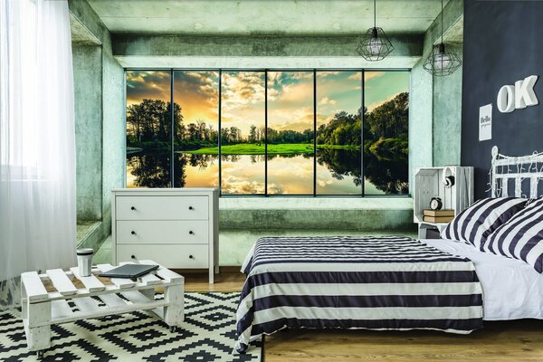 Fototapeta - Výhľad na jazero (152,5x104 cm)