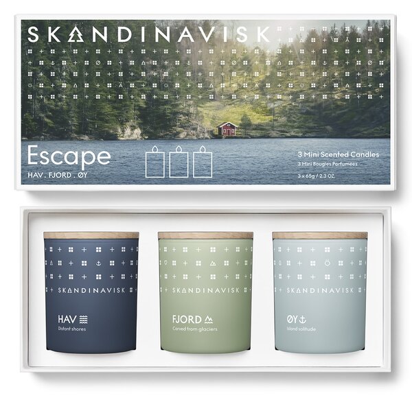 Darčeková sada mini sviečok ESCAPE – 3 x 65 g