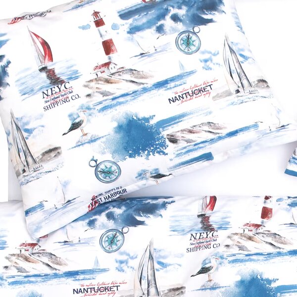 Obliečky SATÉN DESIGN sailing bežný 1x paplón 140x200 + 1x vankúš 70x90 cm