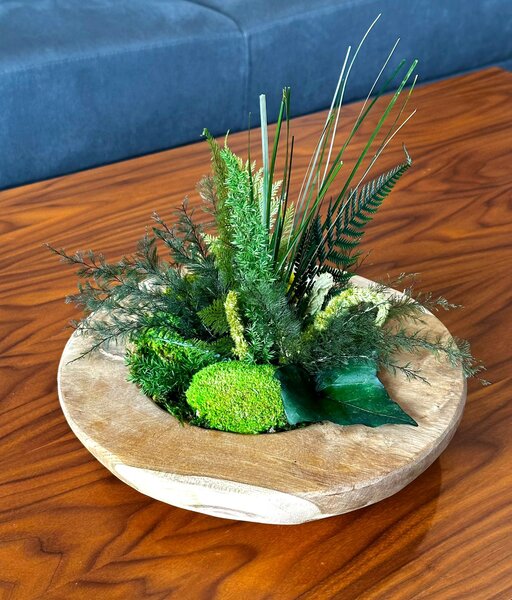 Machová stolová dekorácia 30cm - teak