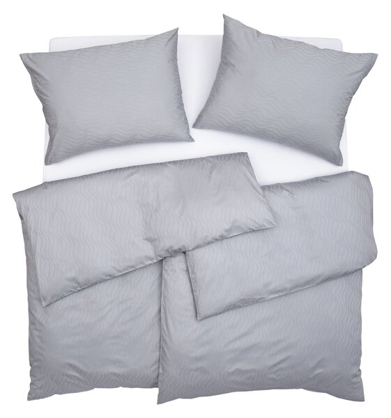 Obliečky ELEGANT PLUS vlnky sivá bežný 1x paplón 140x200 + 1x vankúš 70x90 cm