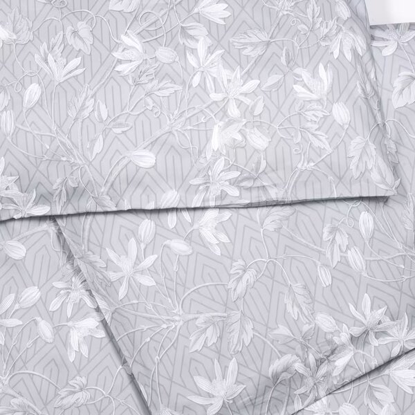 Obliečky SATÉN DESIGN deco floral bežný 1x paplón 140x200 + 1x vankúš 70x90 cm