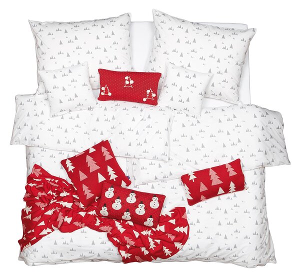 Obliečky FLANEL stromčeky bežný 1x paplón 140x200 + 1x vankúš 70x90 cm
