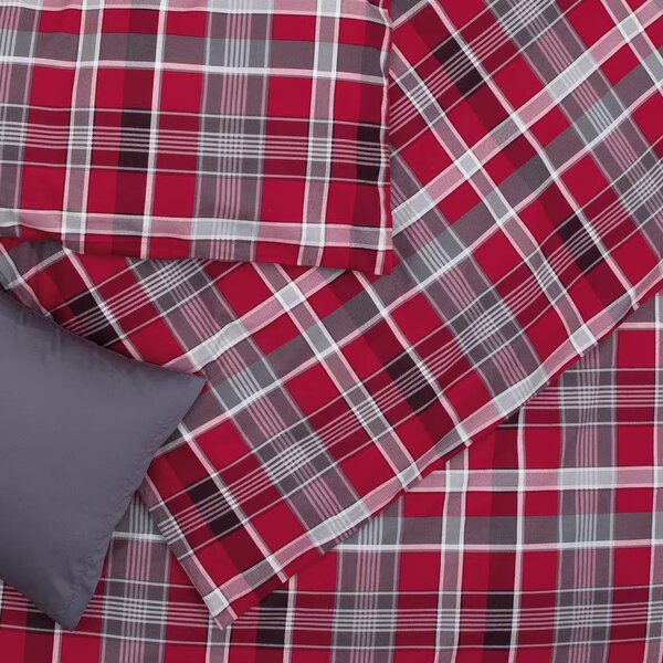 Obliečky FLANEL kocka bežný 1x paplón 140x200 + 1x vankúš 70x90 cm