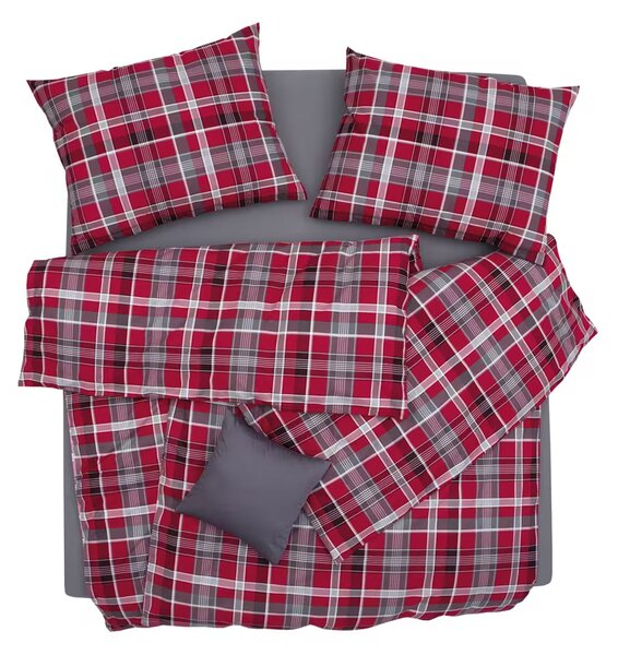 Obliečky FLANEL kocka bežný 1x paplón 140x200 + 1x vankúš 70x90 cm