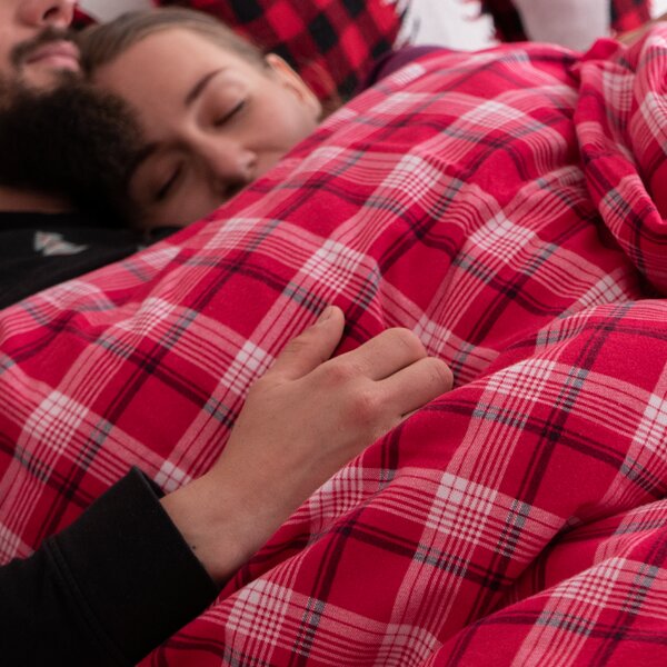 Obliečky FLANEL káro červená bežný 1x paplón 140x200 + 1x vankúš 70x90 cm