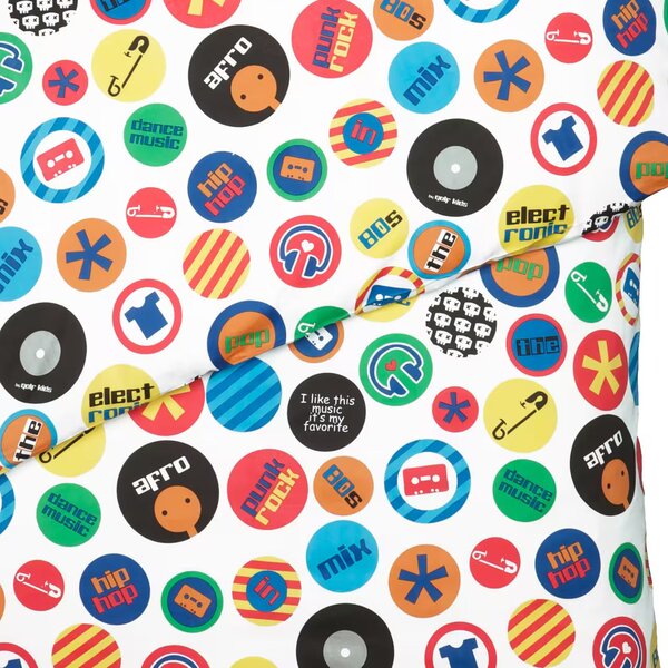 Obliečky KLASIK DESIGN music farebná bežný 1x paplón 140x200 + 1x vankúš 70x90 cm