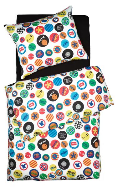 Obliečky KLASIK DESIGN music farebná bežný 1x paplón 140x200 + 1x vankúš 70x90 cm