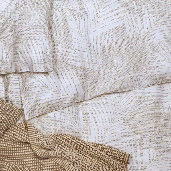 Obliečky KLASIK DESIGN palm leaves bežný 1x paplón 140x200 + 1x vankúš 70x90 cm