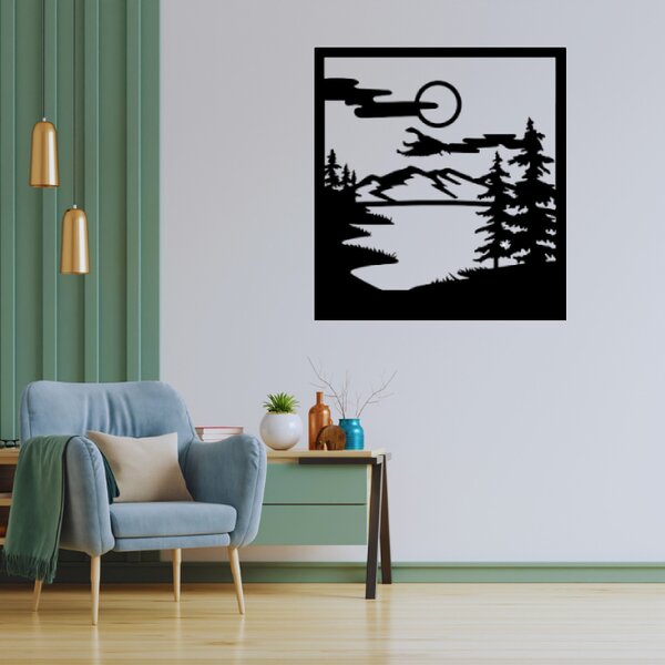 Obraz - orol nad horským jazerom Veľkosť rámu: 31x29cm