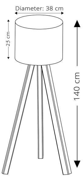 ASIR Stojacia lampa AYD-1523 biely dub