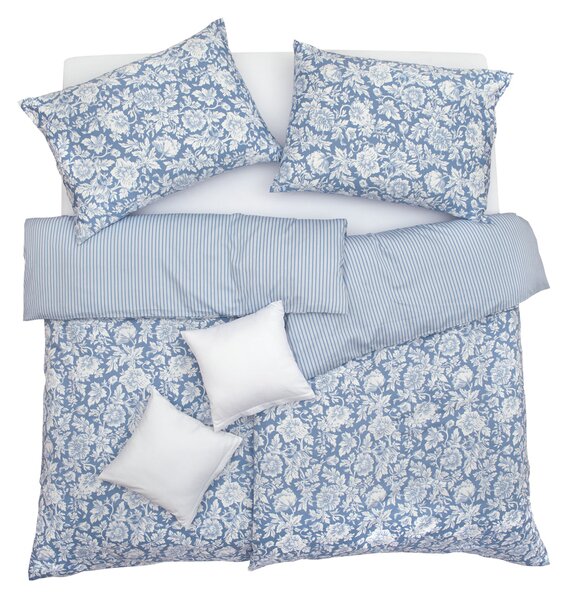 Obliečky SATÉN DESIGN windsor modrá predĺžený 1x paplón 140x220 + 1x vankúš 70x90 cm