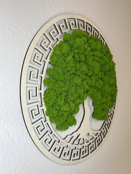 Machový obraz - s bielym ornamentom Veľkosť rámu: 30cm