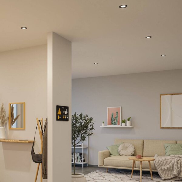 Paulmann LED 3-sada Nova Coin, biela matná, okrúhla, otočná, 4 000 K, Biela / opálová, Obývacia izba / jedáleň, Hliník, Moderný, Zapustené okrúhle