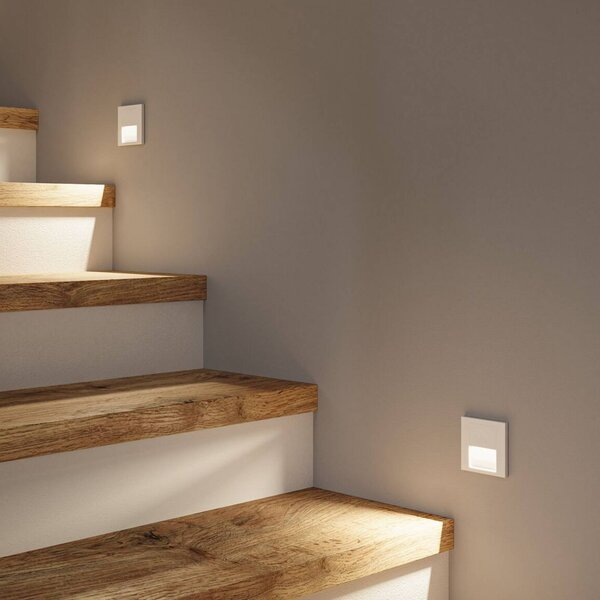 Paulmann LED nástenná vstavaná lampa Tsaro Sensor, biela, plast, Biela / opálová, Chodba, Plast, Moderný, Nástenné svietidlo zapustené