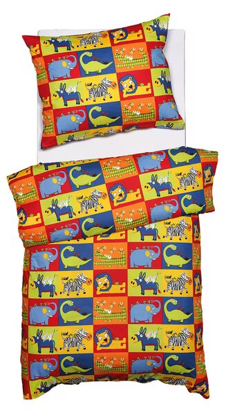 Obliečky KLASIK zoo patch bežný 1x paplón 140x200 + 1x vankúš 70x90 cm