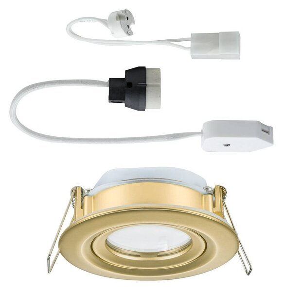 Paulmann Vstavaná lampa Nova Plus, zlatá, Ø 9 cm, GU5.3/GU10, IP65, Mosadz / zlato, Kúpeľňa, Hliník, Moderný, Zapustené okrúhle