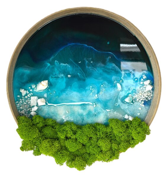 Machový kruh s epoxidom Veľkosť rámu: 30cm