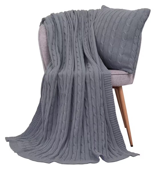 Deka pletená IMPERIAL sivá 130x190 cm