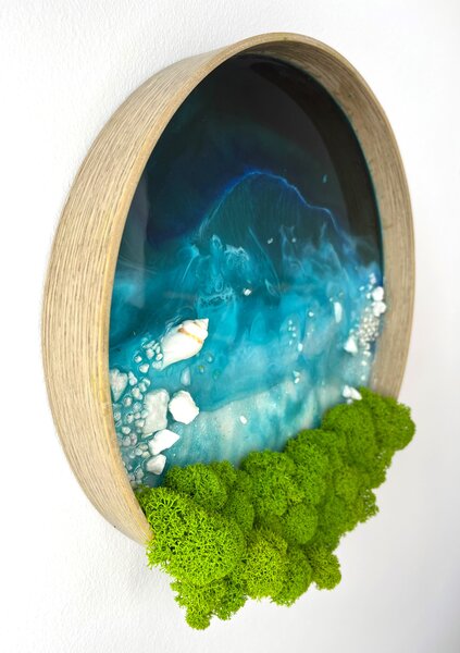 Machový kruh s epoxidom Veľkosť rámu: 30cm