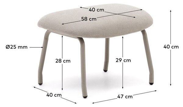 Béžový taburet Belina – Kave Home