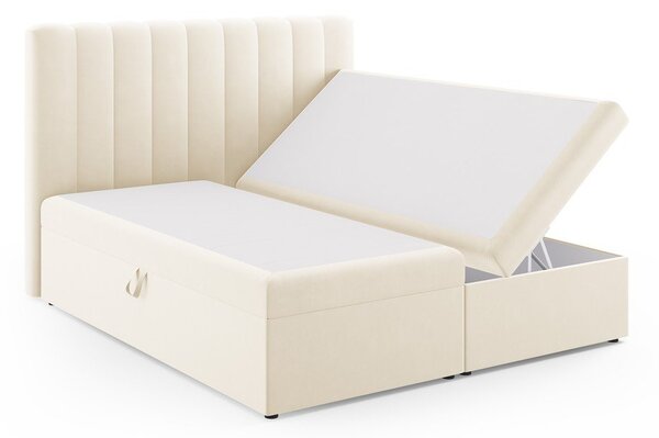 Béžová boxspring posteľ s úložným priestorom 180x200 cm Gina – Milo Casa